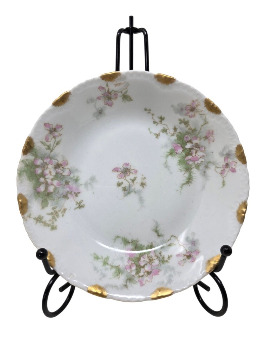 Antique Haviland Limoges Schleiger 146 Apple Blossom Gold Daub Bowls set of 4